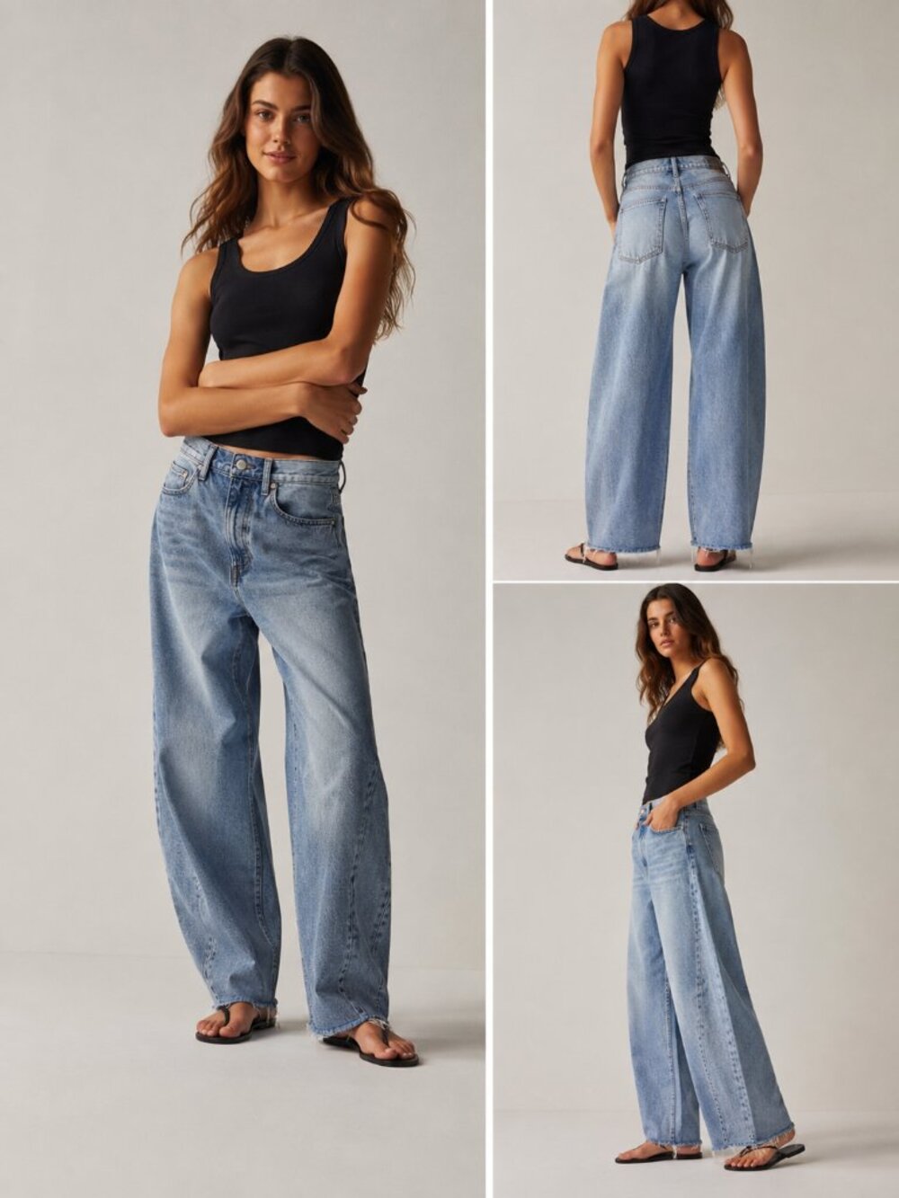 DRIFTWOOD Parker High-Rise Barrel Jeans • 24 Light Wash Raw Hem Anthropologie